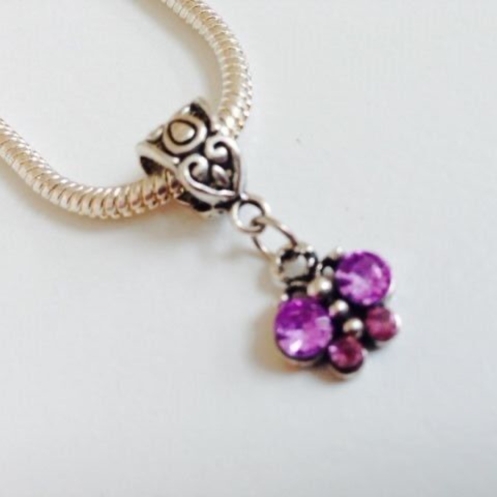 “Butterfly” Silver Plated Dangling Charm Bead For European Style Charm Bracelets